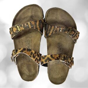 Birki’s Tahiti Animal Print, Sandals, Textured Sparkle, Size L7 M5 245, EUC
